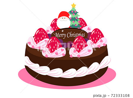 クリスマスチョコレートケーキのイラスト素材のイラスト素材