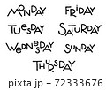 Days of week list isolated on white. Hand drawn modern lettering 72333676