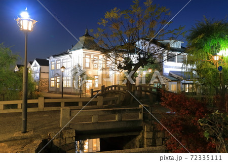 【岡山県】倉敷美観地区の夜景 【岡山県】倉敷美観地区の夜景 72335111