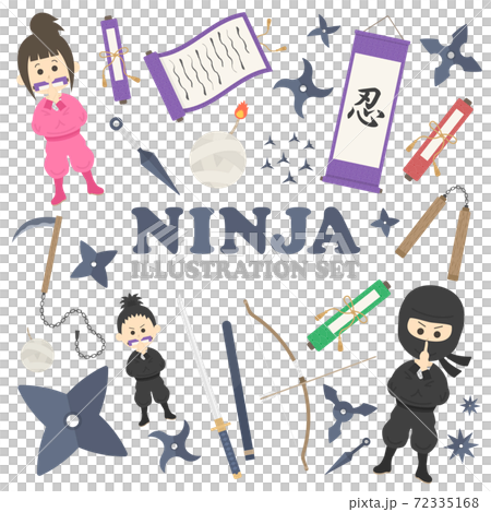 Ninja illustration material set 72335168