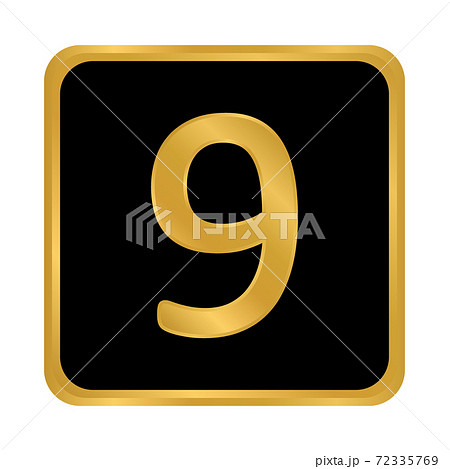 Gold number nine button. 72335769