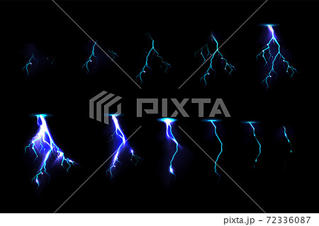 Sprite sheet with lightnings for game animation 72336087