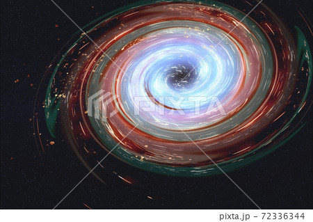 Black hole in bright colours in space. Black hole in bright colours in space. 72336344