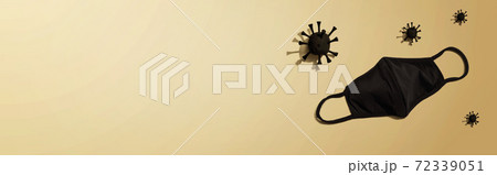 Mask with Covid-19 concept - flat lay 72339051