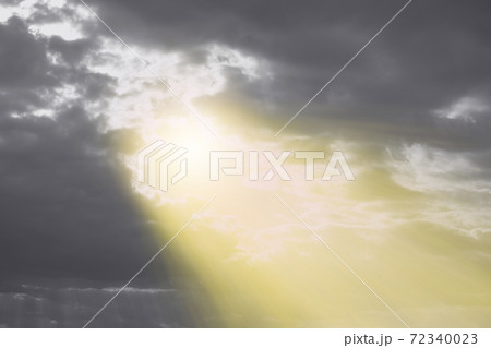 Color of the year 2021. Illuminating and Ultimate Gray. Yellow and Gray sky with the rays of the sun background, web banner Color of the 2021 year 72340023