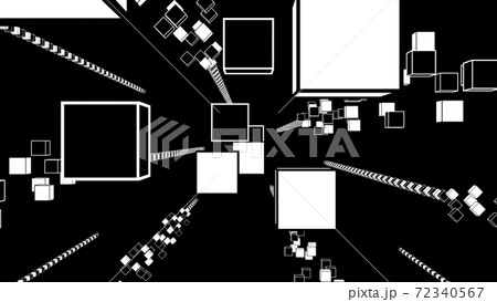 白黒の正方形によるアブストラクト、シンプルなパーティクル [別Verあり] 72340567