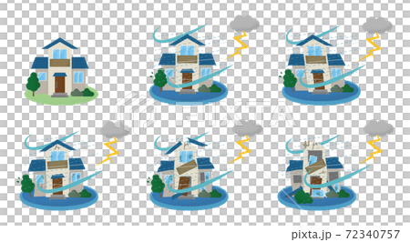 Vector illustration set of houses suffering... - Stock Illustration ...