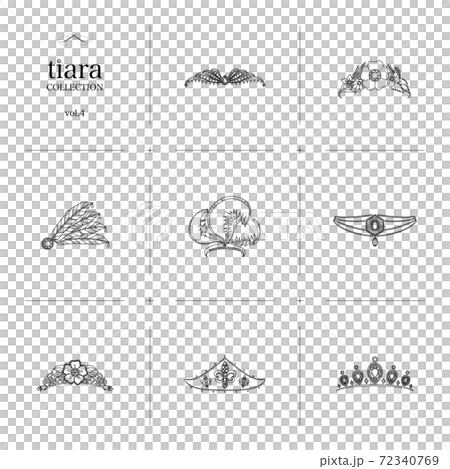 Tiara Collection 4 Line Art Illustration_Black 72340769