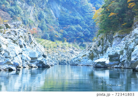 船下り 大歩危峡観光遊覧船 徳島県三好市の写真素材