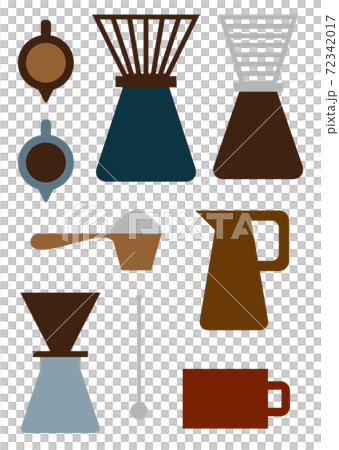 various coffee utensils illustration 72342017