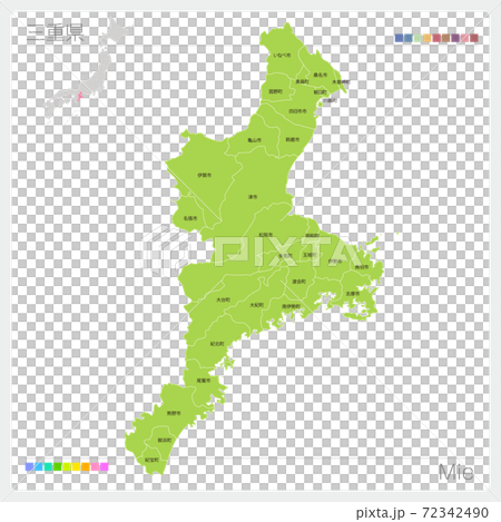 Map of Mie Prefecture, Mie, city, town, and village name (city, town, village, division) Map of Mie Prefecture, Mie, city, town, and village name (city, town, village, division) 72342490