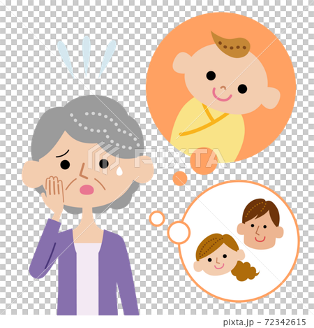 孫が欲しいと子供夫婦を心配するシニア女性 孫が欲しいと子供夫婦を心配するシニア女性 72342615