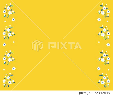 白い花のサイドフレーム 黄色 白い花のサイドフレーム 黄色 72342645