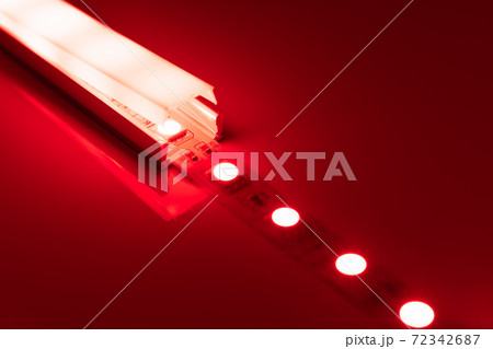 led strip red light in aluminum channel diffuser 72342687