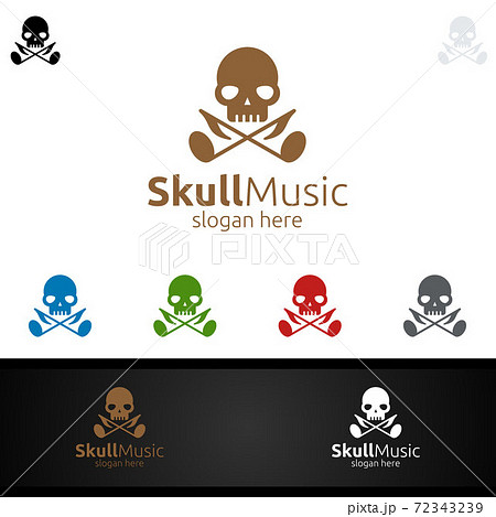 Music Logo with Note and Skull Concept 72343239