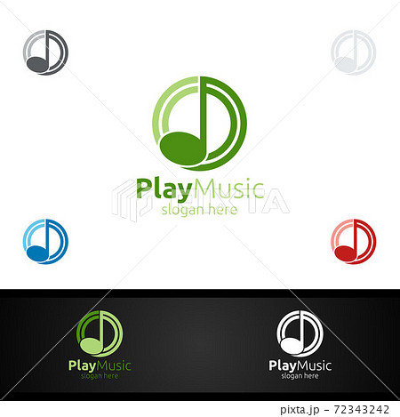 Music Logo with Note and Play Concept 72343242