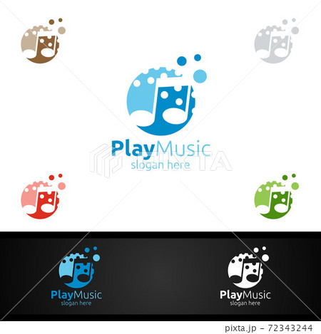 Music Logo with Note and Play Concept 72343244
