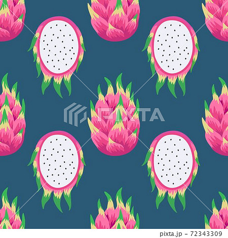 Vector seamless pattern with dragon fruit. Vector seamless pattern with dragon fruit. 72343309