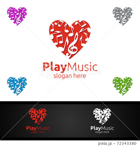 Music Logo with Note and Love Concept 72343380