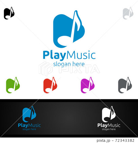 Abstract Music Logo with Note and Play Concept Abstract Music Logo with Note and Play Concept 72343382