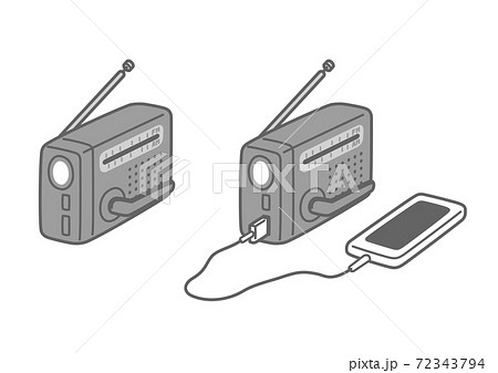 Hand Cranked Charging Radio Disaster Stock Illustration
