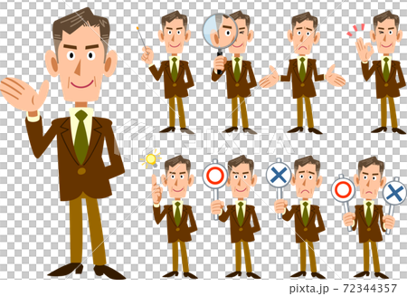 Nine-year businessman 9 kinds of gestures and facial expressions Nine-year businessman 9 kinds of gestures and facial expressions 72344357