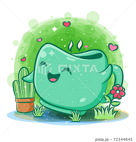 A cute kawaii cartoon character of a smiling portable coffee cup on a white  background Stock Vector Image & Art - Alamy