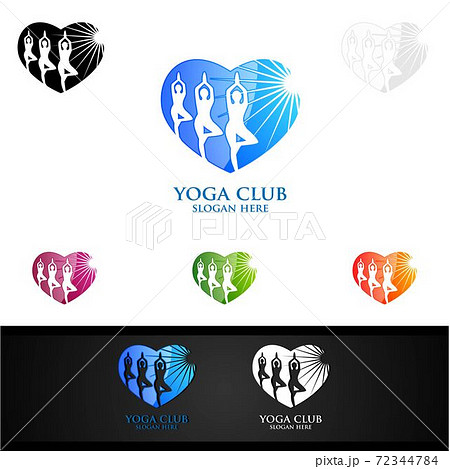 Yoga and Lotus flower logo with Health Spa Concept and Human silhouette Yoga and Lotus flower logo with Health Spa Concept and Human silhouette 72344784