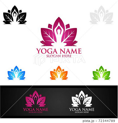 Yoga and Lotus flower logo with Health Spa Concept and Human silhouette Yoga and Lotus flower logo with Health Spa Concept and Human silhouette 72344789