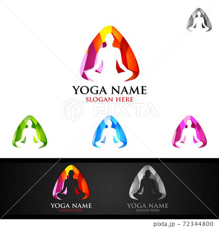 Yoga and Lotus flower logo with Health Spa Concept and Human silhouette Yoga and Lotus flower logo with Health Spa Concept and Human silhouette 72344800