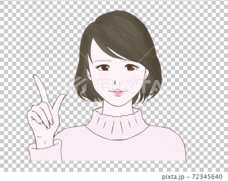 指さしをする女性(冬服) 72345640
