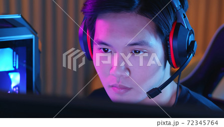 cyber sport gamer playing game 72345764