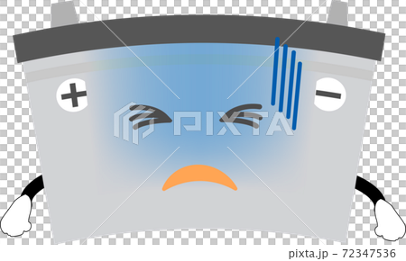 壊れそうな可愛いバッテリーのキャラクターイラストのイラスト素材