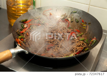 cooking Soba noodles with vegetables cooking Soba noodles with vegetables 72347617