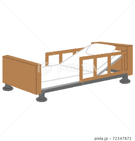 介護用の電動ベッドのイラストのイラスト素材