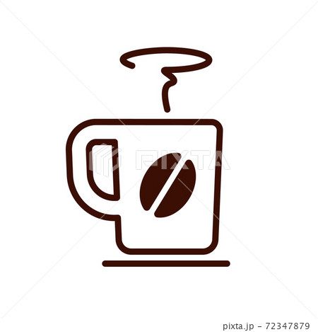 コーヒー豆デザインのコーヒーカップのイラスト素材