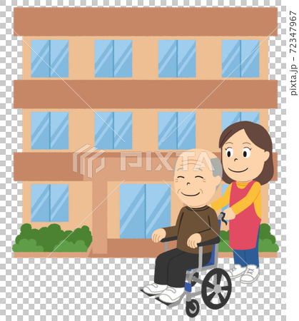 介護施設 老人ホームのイラスト のイラスト素材