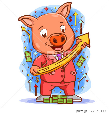 The pig holding the upper graphic with the happy face The pig holding the upper graphic with the happy face 72348143