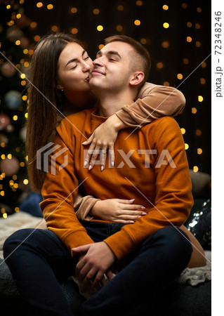 loving couple is celebrating Christmas. loving couple is celebrating Christmas. 72348246