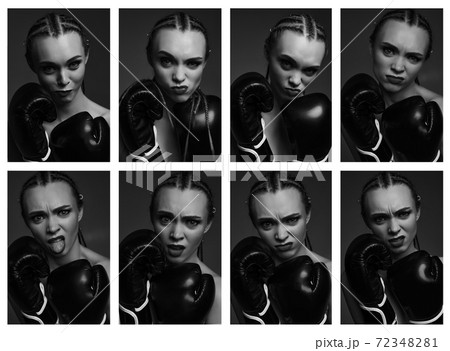 portrait of glamour female boxer portrait of glamour female boxer 72348281