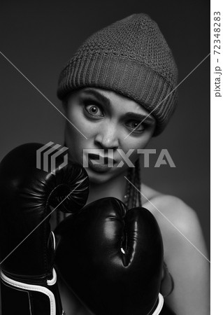 portrait of glamour female boxer portrait of glamour female boxer 72348283