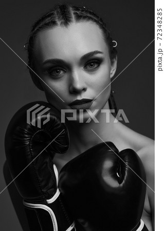 portrait of glamour female boxer portrait of glamour female boxer 72348285