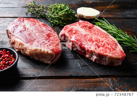 Top blade cut Steak or Feather steak raw meat over Top blade cut Steak or Feather steak raw meat over 72348767