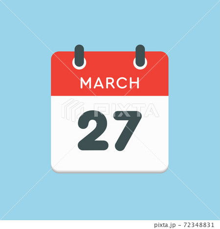 Icon day date 27 March, template calendar page Icon day date 27 March, template calendar page 72348831