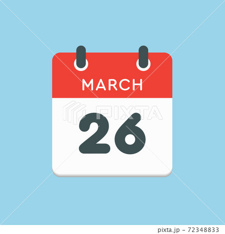 Icon day date 26 March, template calendar page Icon day date 26 March, template calendar page 72348833