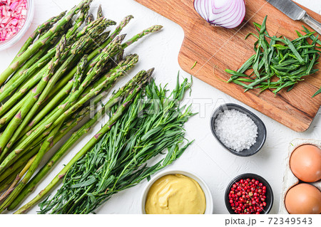 Organic asparagus eggs and french dressing Organic asparagus eggs and french dressing 72349543