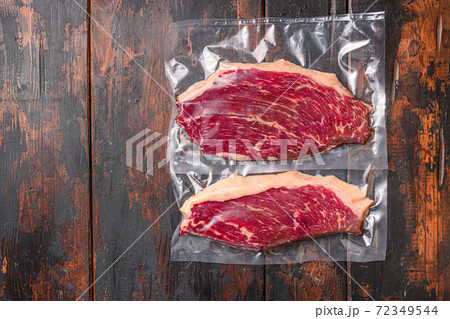Vacuum packed picanha steak from organic beef on Vacuum packed picanha steak from organic beef on 72349544