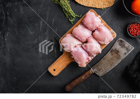 Gyros ingredients, chicken meat on black Gyros ingredients, chicken meat on black 72349782