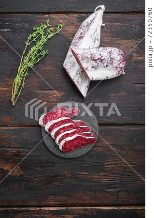 Longaniza, dry cured traditional sausage cut to 72350760