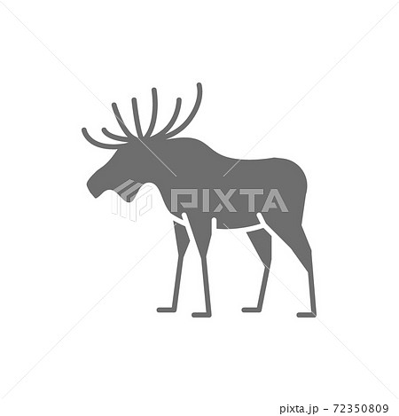 Elk Deer Grey Icon Isolated On White Backgroundのイラスト素材